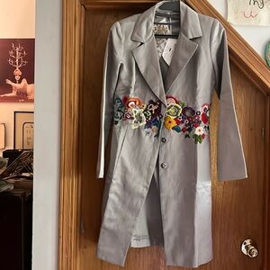 NWT Johnny Was Biya Embroidered Silk Coat Sz S
